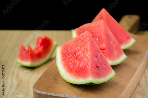 Seedless watermelon pieces