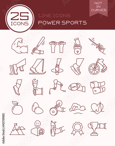 Line icons power sports