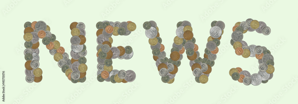 NEWS – Coins on green background NEWS – Coins on green background