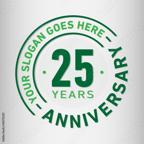 25 years anniversary logo template. Vector and illustration.