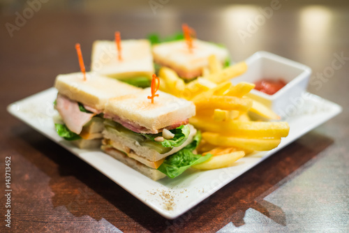 Mini sandwiches on a white plate