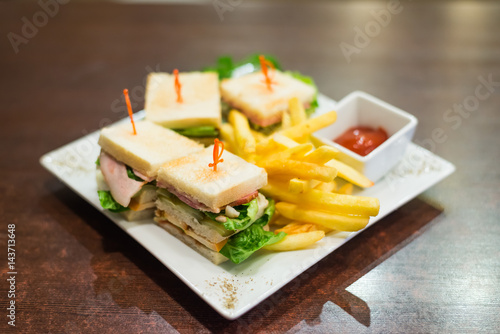 Mini sandwiches on a white plate