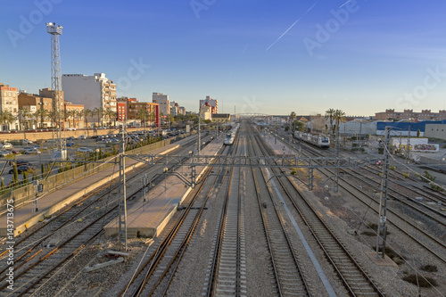 Railway tracks near the town of Sagunto.