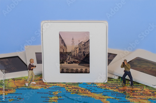 Obraz na płótnie Fotografen in Venedig w salonie