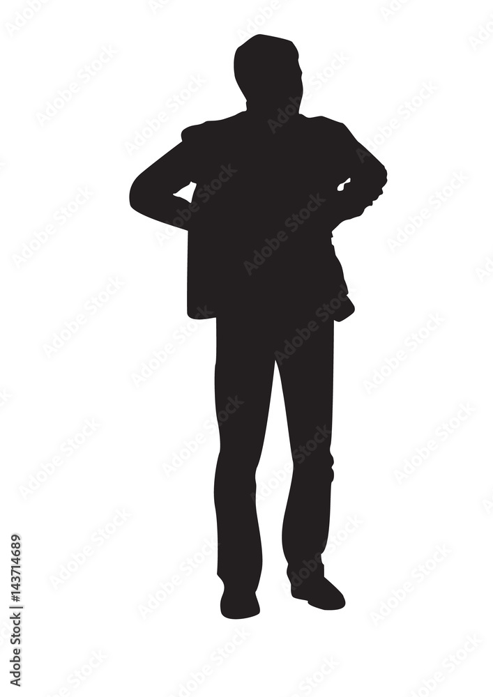 Silhouette man standing vector