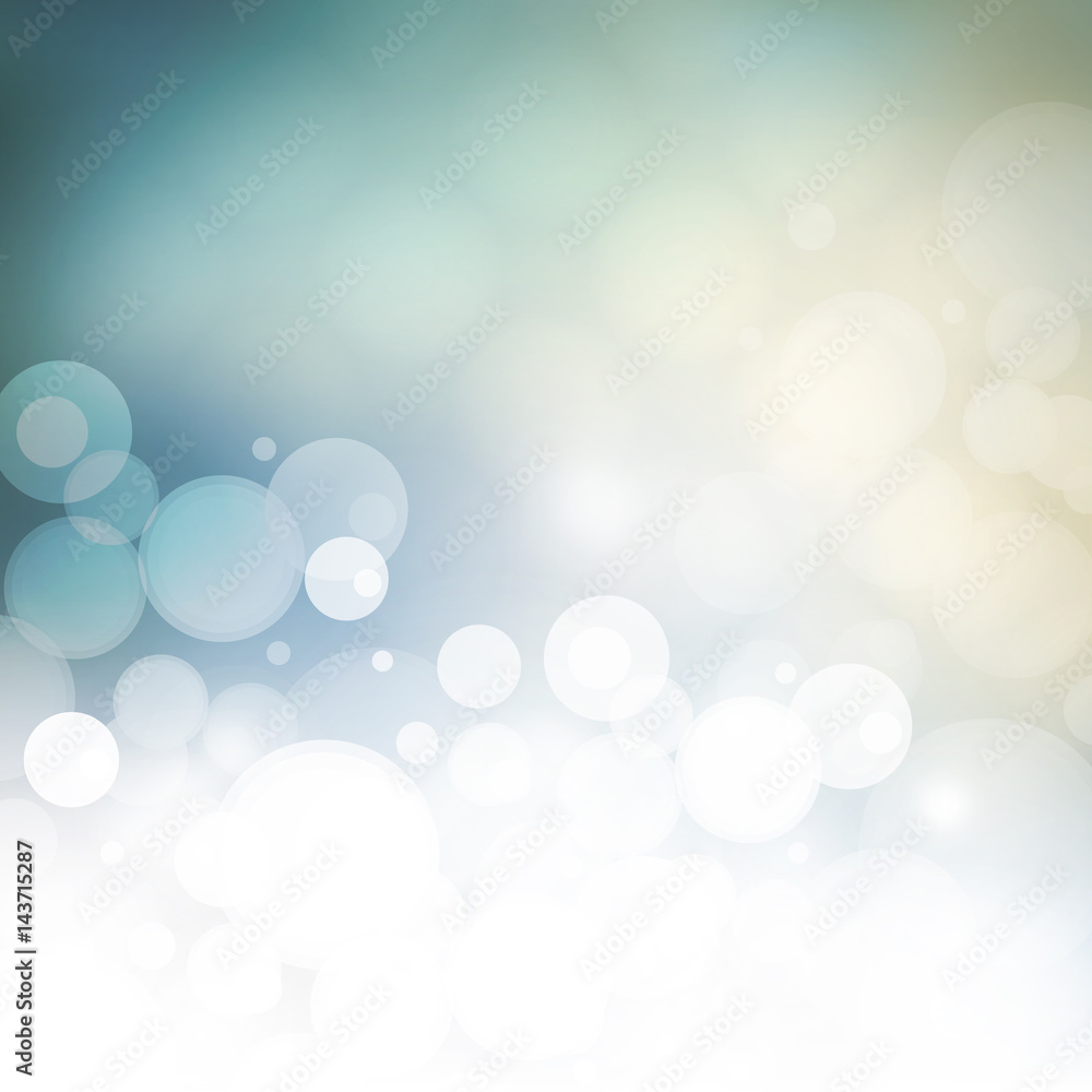Colorful Bokeh Cover Design Template with Abstract, Blurred Background for Christmas, New Year or Other Holiday Designs