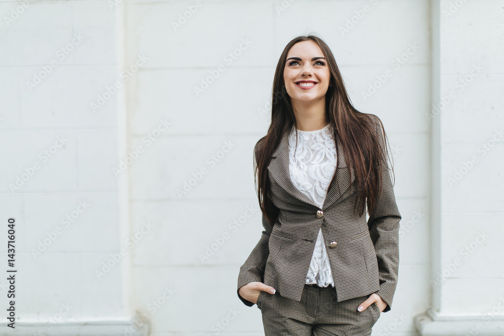 Portrait of business woman on the street. Portrait of business woman on the street.