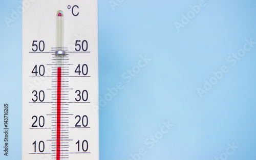 High temperature on a thermometer 
