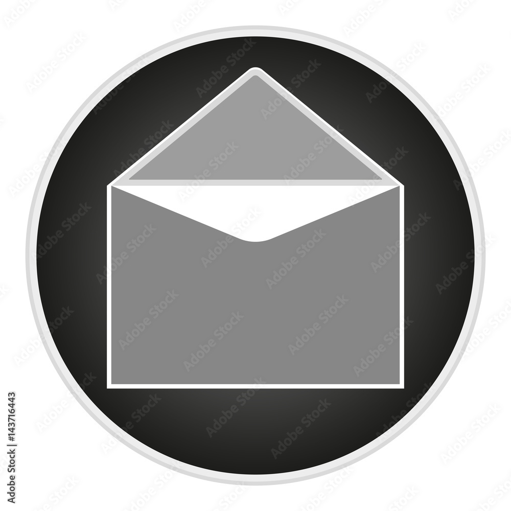 Vector flat image button with open envelope. Button with the message Vector flat image button with open envelope. Button with the message