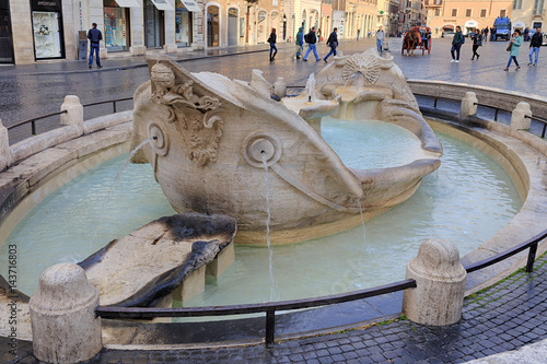 The fountain of the old boat in Rome – Bernini's boat photo
