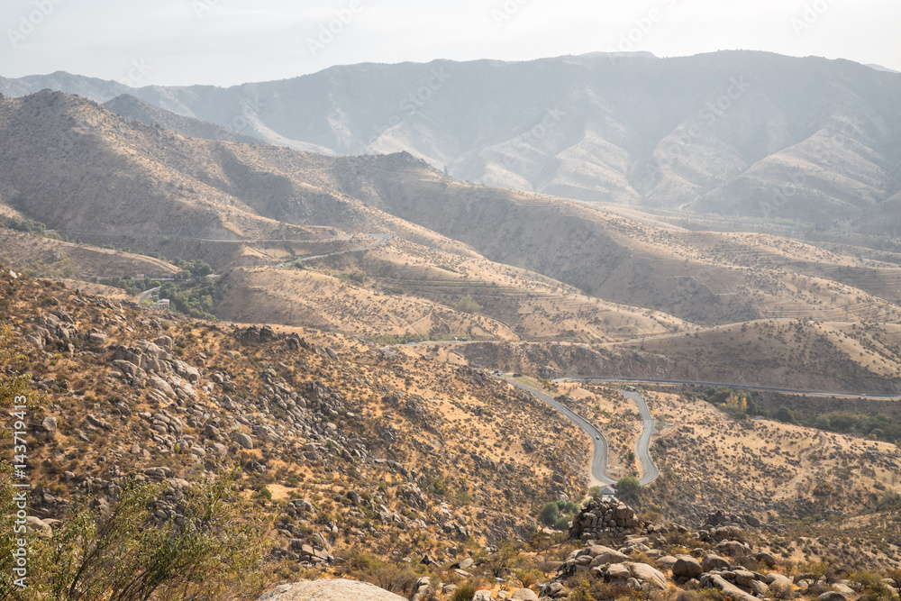 Fototapeta premium Mountain road in Uzbekistan