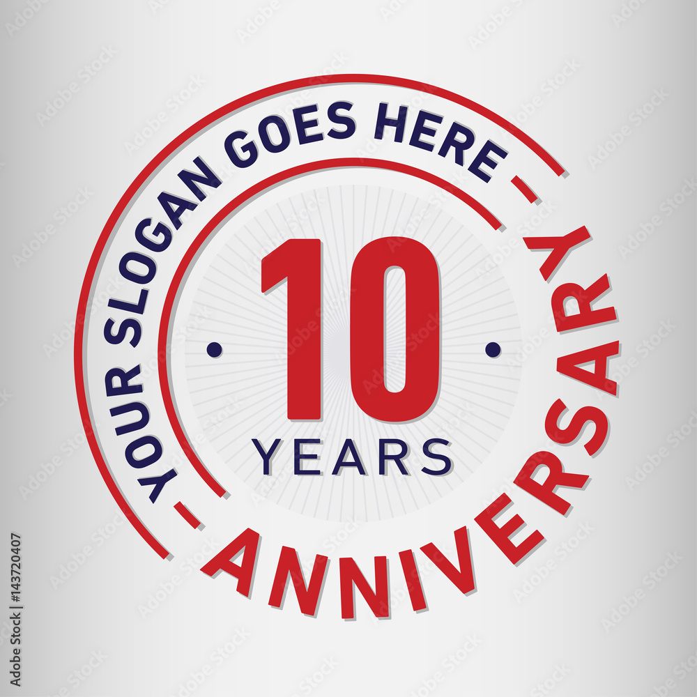 10 years anniversary logo template.
