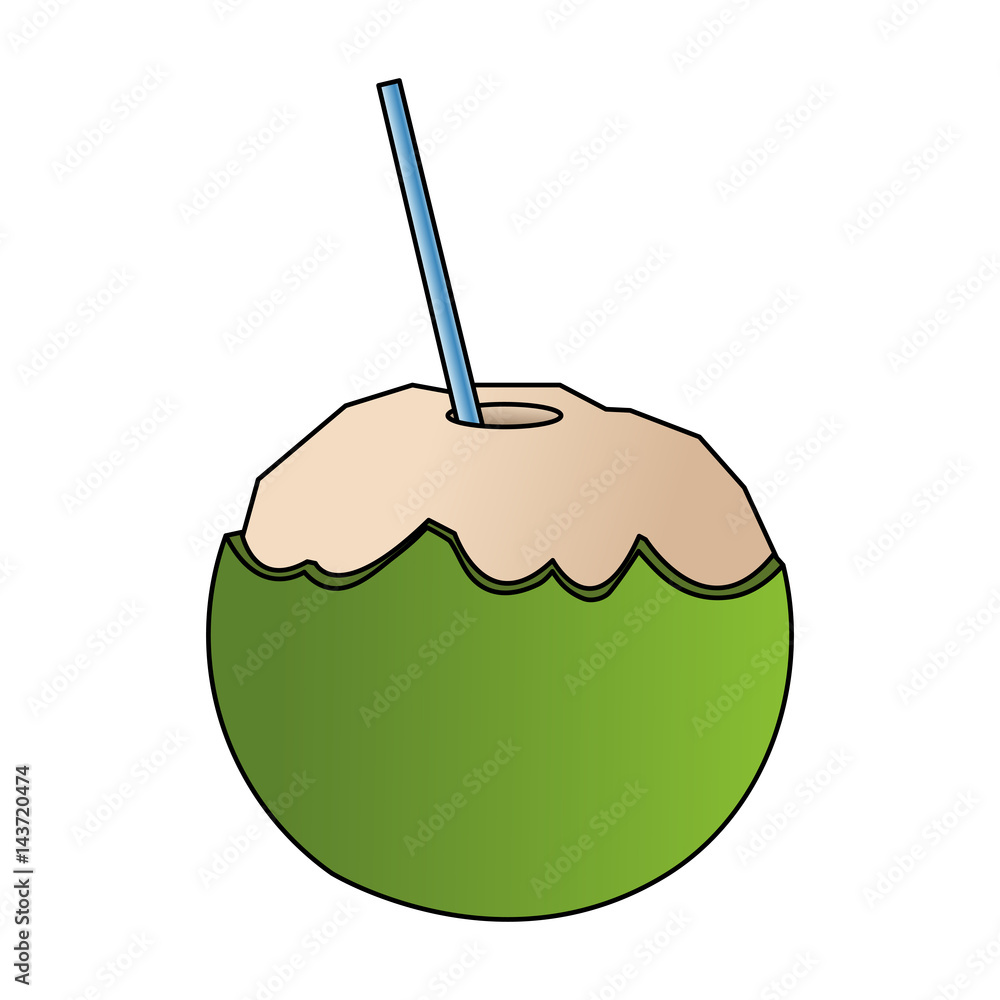 Obraz premium coconut cocktail icon image vector illustration design 