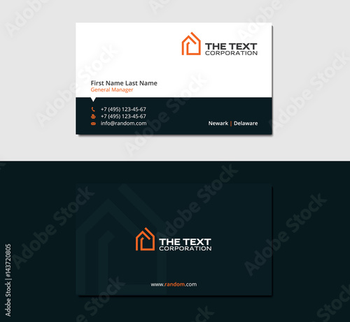 dark business card for realtors