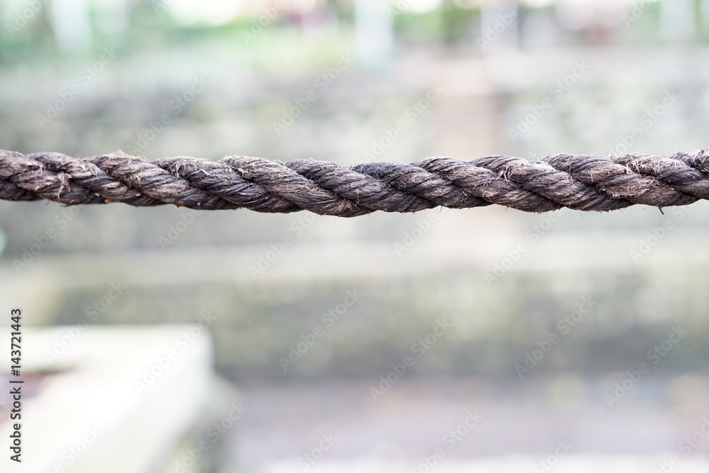 Fototapeta premium Real big rough and tough rope closeup selective focus
