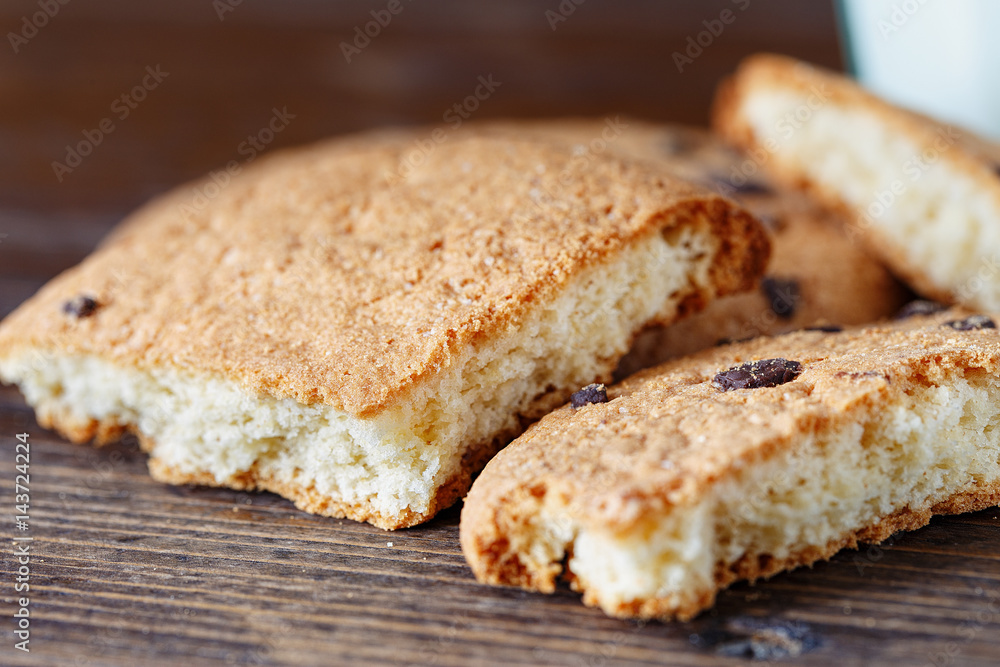 cracked biscuits close-up