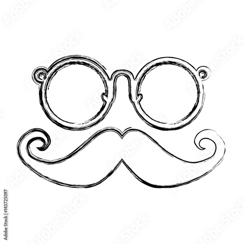 Vintage glasses and mustache icon vector illustration graphic design