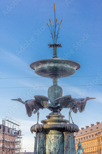 The stork Fountain fountain at Amagertorv,  Copenhagen photo