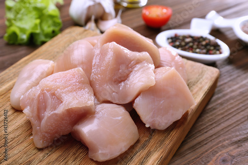 Raw chicken meat, closeup