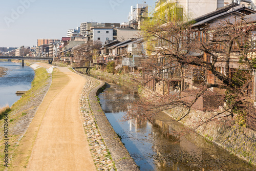 Kamo river view - Kyoto Japan - Matsubara brige