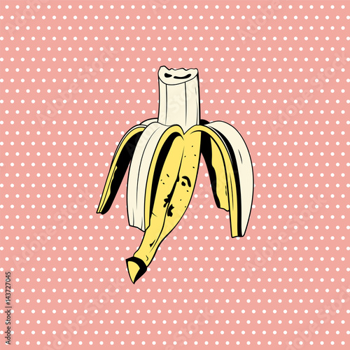 Canvas Print Banana illustration in the style of pop art. Vector