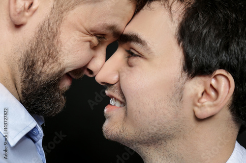 Happy gay couple, closeup
