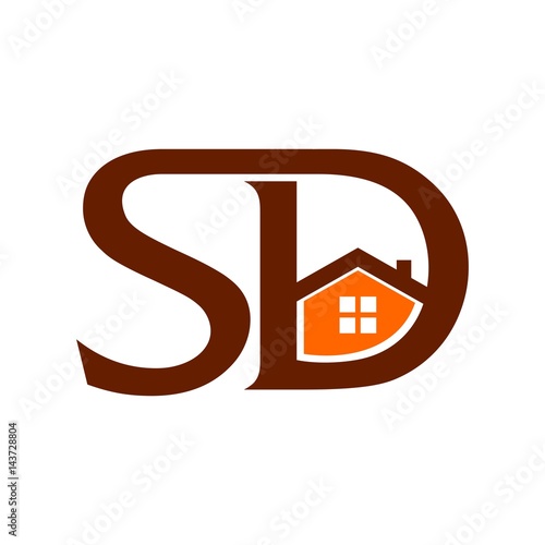letter s and d logo vector. home logo vector.