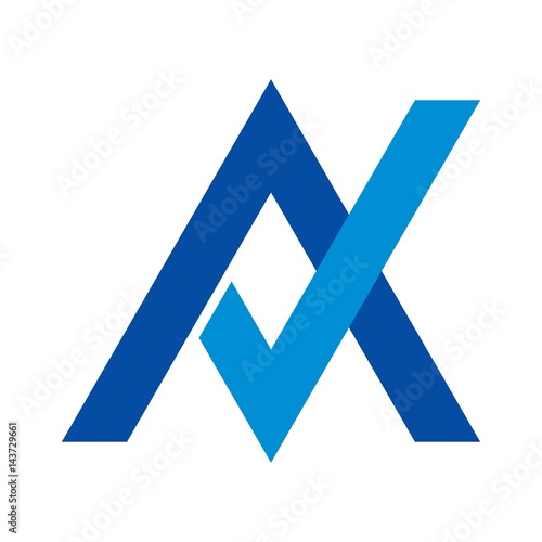 letter with check mark. logo vector. photo