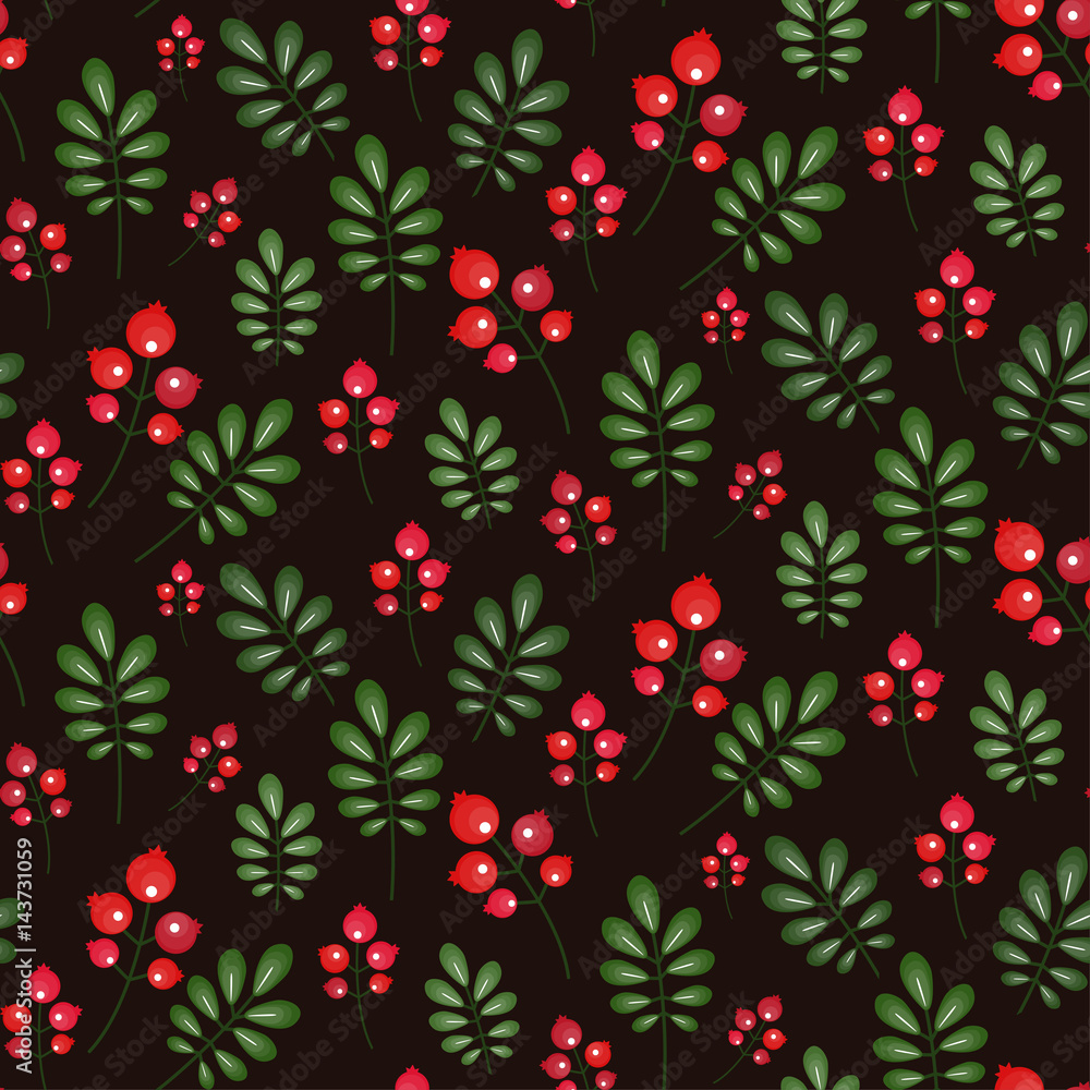 Seamless background of red berries. Cute pattern Seamless background of red berries. Cute pattern