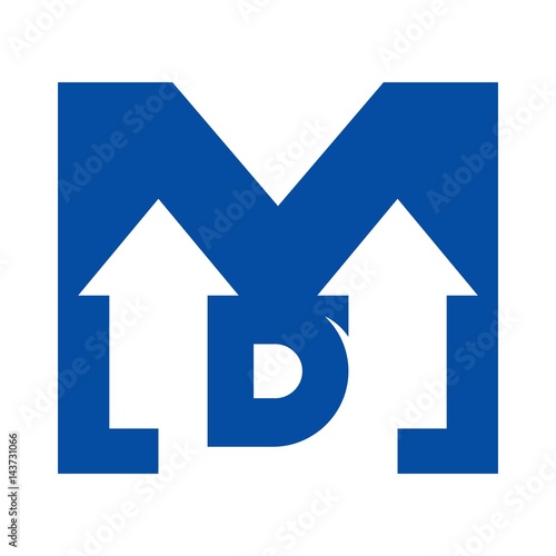letter m and d logo vector.