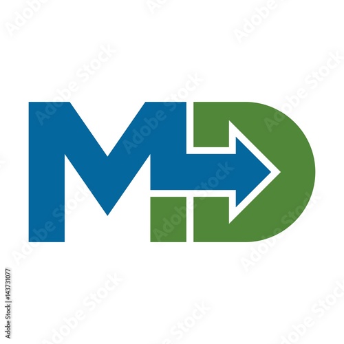 letter m and d logo vector.