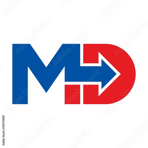 letter m and d logo vector.