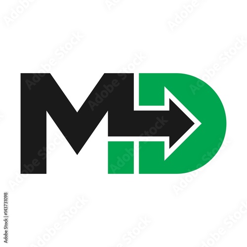 letter m and d logo vector.