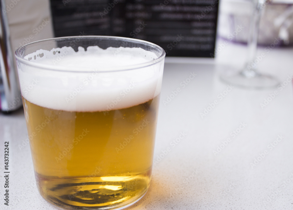 Glass foam beer Glass foam beer