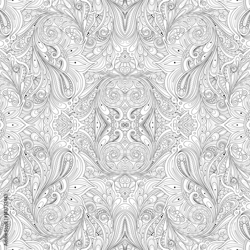 Vector Seamless Abstract Black and White Tribal Pattern