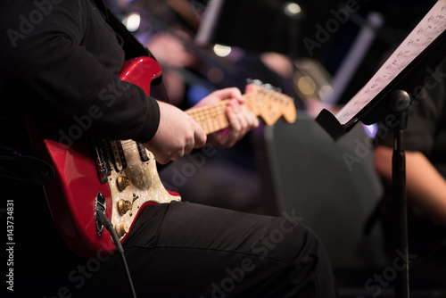Electric guitar in concert