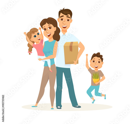 Family in new home