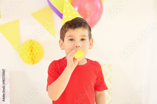 Cute little boy celebrating...