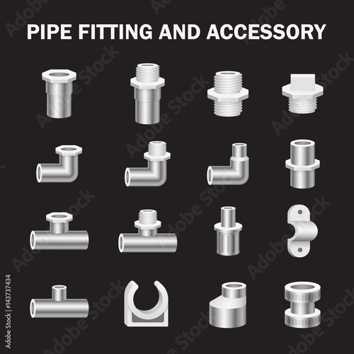Vector icon of pipe fitting or pipe connector for plumbing and piping work.