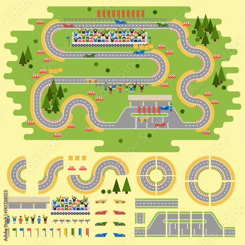 Race track curve road
