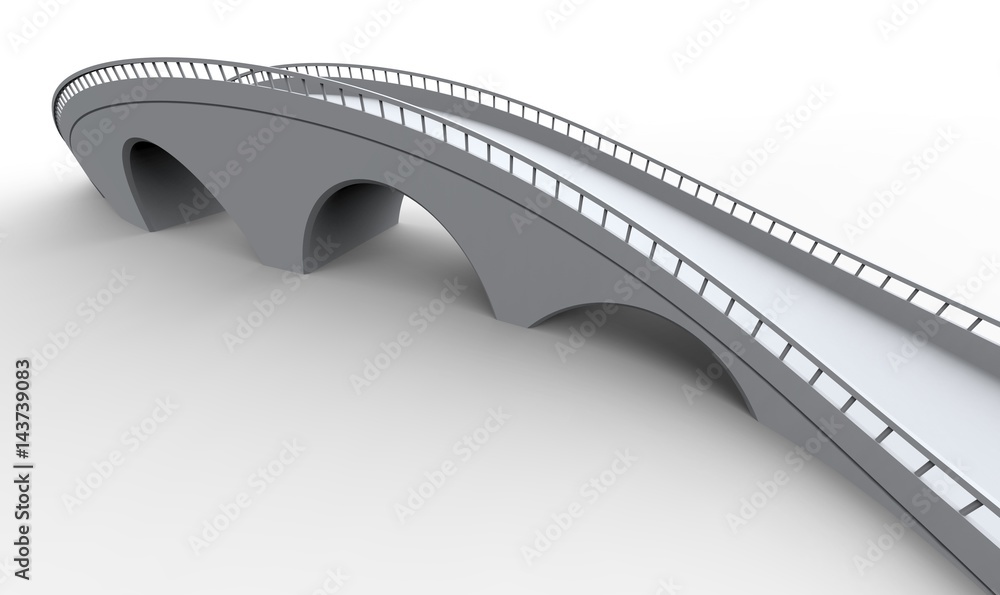 3d illustration architecture bridge