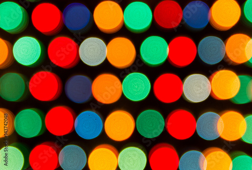 Defocused lights, colorful circles abstraction