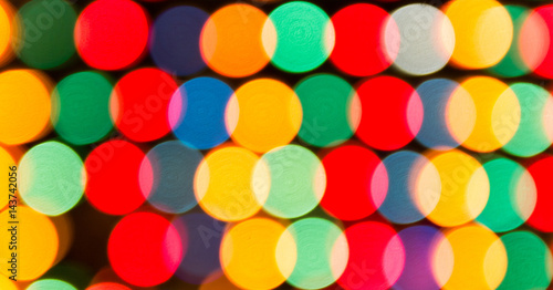 Defocused lights, colorful circles abstraction