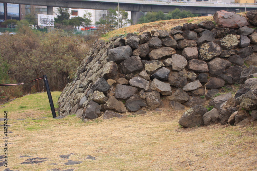 Obraz premium les murs de Cuicuilco