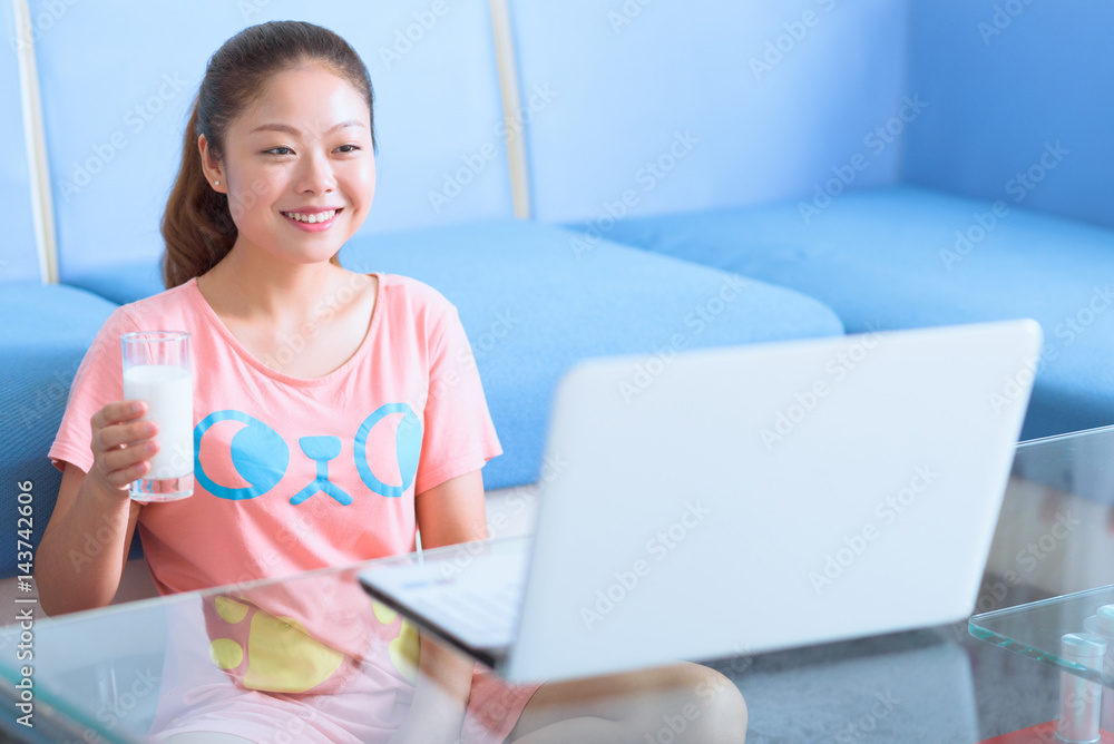 Asian Chinese young woman enjoy holiday in home. Asian Chinese young woman enjoy holiday in home.