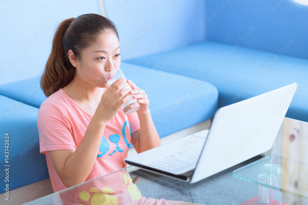 Asian Chinese young woman enjoy holiday in home. Asian Chinese young woman enjoy holiday in home.