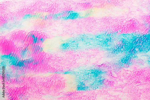 Smears of pink and blue nail polish free space. Bright colorful abstract background  rain paint texture. Art  creative  design  graffiti  decorative cosmetics  beauty concept