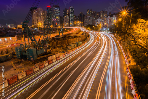 Canvas Print Bauarbeiten Causway Bay, Hong Kong