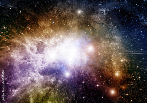 Stars, dust and gas nebula in a far galaxy