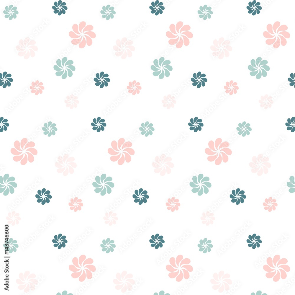 Blue and pink flowers on white, stock vector illustration Blue and pink flowers on white, stock vector illustration
